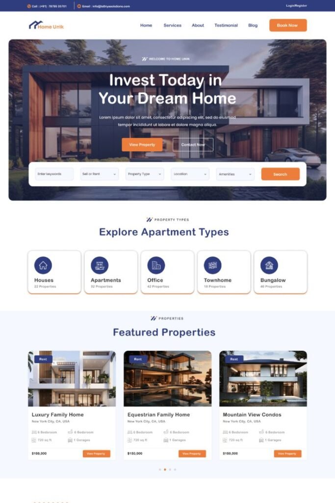 Modern Real Estate Website Design in WordPress